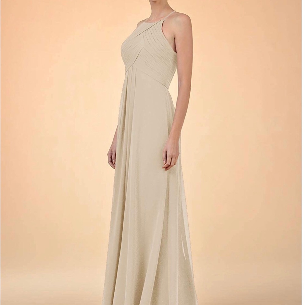 Long Chiffon Dress in Champagne